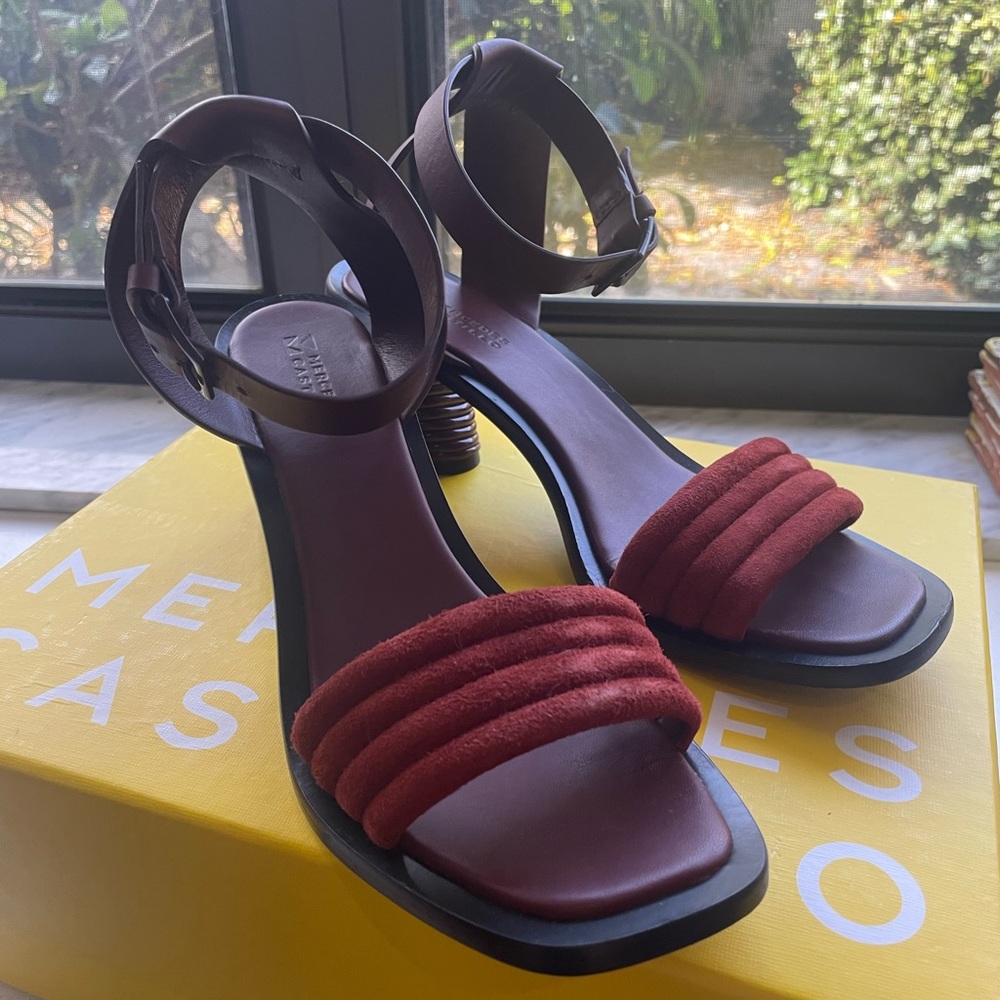 MERCEDES CASTILLO Brick Red Heels 8.5 - Picture 3 of 11